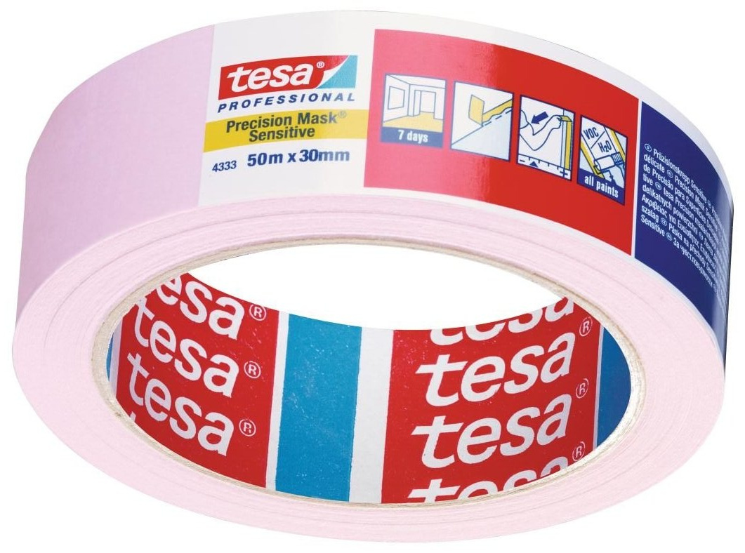 Малярная лента деликатная поверхность розовая 14 дн. 30 мм 50 м